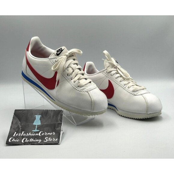 Nike Women's White Red Leather Cortez Forrest Gump Running Shoes Size 9 3117 - Picture 11 of 16